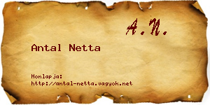 Antal Netta névjegykártya